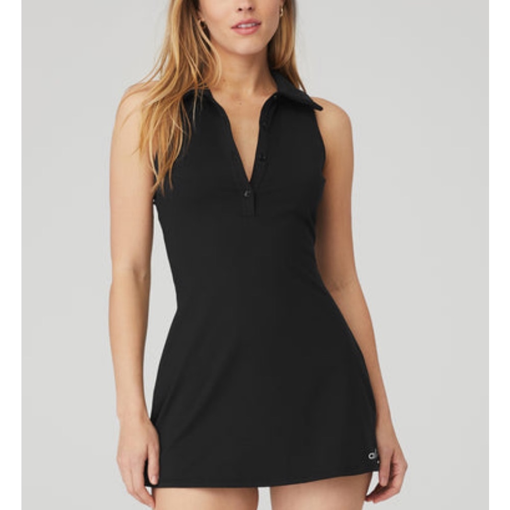 *BNWT* ALO Yoga Charmed Tennis Dress (Black, Size Medium)